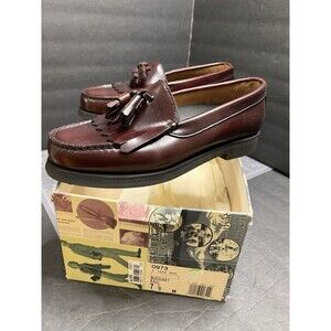 VINTAGE Mens 7.5 M GH Bass Weejuns Burgundy Leather Tassel RAUL 0973 Loafers